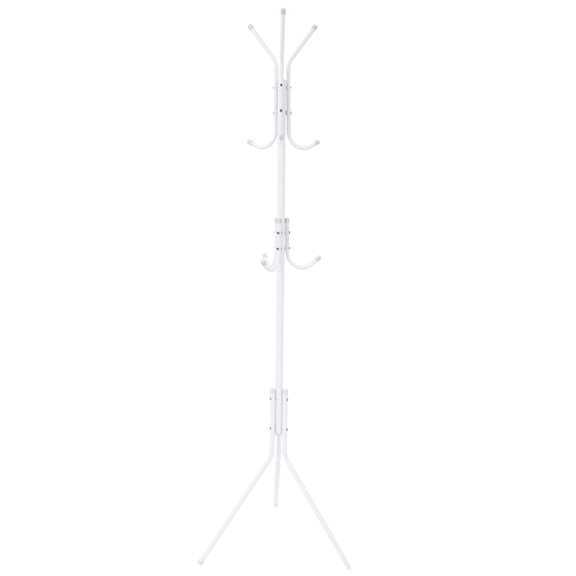 ULTNICE 1Pc Sturdy White Iron Clothes Storage Rack with Tapered Hooks for Clothes and Towels