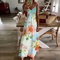 thumbnail image 5 of cocolona Womens Summer Cami Long Dress V Neck Sleeveless Floral Maxi Dress Vacation Beach Ruffle Flowy Sundress, 5 of 5