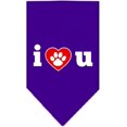 thumbnail image 1 of I Love U Screen Print Bandana Purple Small, 1 of 1