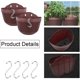 thumbnail image 3 of 2 Piezas de Maceta Colgante de Plástico, Macetas Colgantes de Metal, Maceta de Cerca, Macetas de Cestas Colgantes, para Cultivar y Decorar Plantas, Color Café Oscuro, 3 of 5