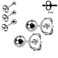 thumbnail image 1 of Surgical Steel Stud Earrings Butterfly Closure Post Set Of 2, 1 of 3