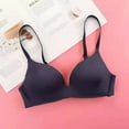 thumbnail image 4 of Prolriy Wireless Bra, Student Girl Thin Solid Color Bra Underwear Bralette Bras for Women Blue XL, 4 of 5