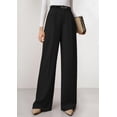 thumbnail image 2 of Pantalones Palazzo de Pierna Ancha para Mujer PRETTYGARDEN Tiro Alto Negro Talla M, 2 of 7