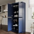 thumbnail image 2 of 100% Solid Wood Kitchen Pantry Storage Cabinet with Raised Panel Doors and Adjustable Shelves, Navy Blue, 2 of 7