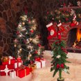 thumbnail image 3 of SUNSIOM Artificial Mini Christmas Tree Round Wooden Base Small Pine Needle Indoor Holiday Decor, 3 of 6