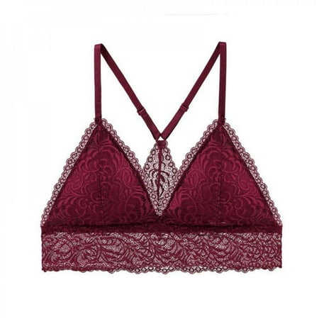 

D8 Women s Bra French Lace Triangle Cup Sexy Gathered Underwear Deep V Beauty Back Getting Breathable Comfort Boce Soft Thin Brass