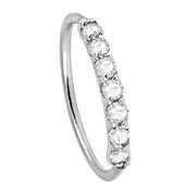 JEWELRY AVALANCHE 14Kt Nose Ring with 0.07ctw Diamonds - 24G Diamond Nose Hoop - Cartilage Hoop Earring - WGDIA
