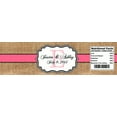 thumbnail image 2 of 100 Burlap Coral Stripe Monogram Wedding Water Bottle Labels Great for Engagement Bridal Shower Party 7"x2", 2 of 2