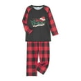 thumbnail image 3 of Elippeo Christmas Family Pajamas Matching Set Letter Santa Hat Print Long Sleeve Tops and Plaid Pants Sleepwear, 3 of 10