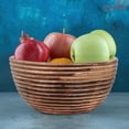 thumbnail image 6 of Mela Artisans Hand Carved Medium Wooden Serving Bowl - Medium Burnt, 9" x 4" x 5", 6 of 6