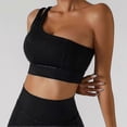 thumbnail image 4 of Women's One Shoulder Sports Bra Women Sports Yoga Underwear Seamless Bralette Padded Comfortable Bra Stretch, 4 of 4