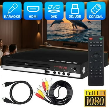 1080P Full HD DVD Player for TV - CD Players for Home, USB HDMI 5.1 Stereo Surround Sound,  Built in PAL/NTSC System, DVD Player With HDMI/AV Cable, Remote Control