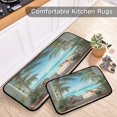 thumbnail image 5 of 2-Piece Kitchen Rugs Set Non-Slip Mats Carpet Floor for Kitchen, Bathroom (19.7"x27.6" & 19.7"x47.2") Palm Trees and Ocean, 5 of 7