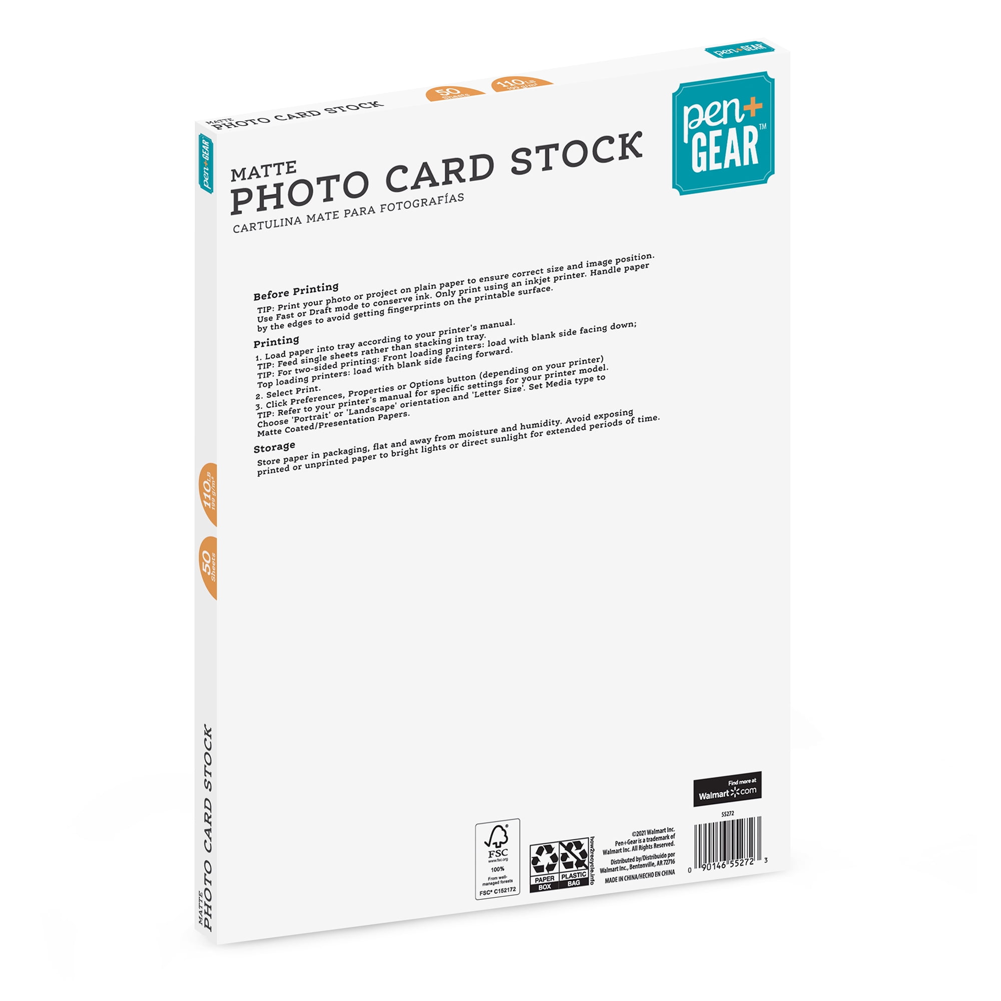 Pen + Gear Card Stock Paper, Assorted Bright, 8.5 x 11, 65 lb, 75 Sheets, 55306