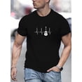 thumbnail image 1 of Men's Crew Neck T-shirt, Electric And Heartbeat Pattern Summer Top For Casual And Street Wear Tee For Adult, Men, Women, Teen, Teenager, Adolescent,Youth, 1 of 6