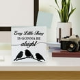 thumbnail image 4 of Zomyto 5x5 Inch Inspirational Wooden Sign Every Little Thing Is Gonna Be Alright Wood Block Tabletop Sign Farmhouse Birds Decorative Desk Sign, 4 of 8