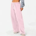 thumbnail image 7 of YDKZYMD Black Sweatpants for Women Wide Leg Petite High Waisted Teen Girls Sweatpants with Pockets Clearance Elasticwaist Baggy Pants Fall Straight Leg Flare Jogger Pants Pink M, 7 of 7