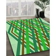thumbnail image 3 of Ahgly Tapis Rond Lavable en Machine Intérieur Vert Jade Transitionnel, 4 Pieds Rond, 3 of 7