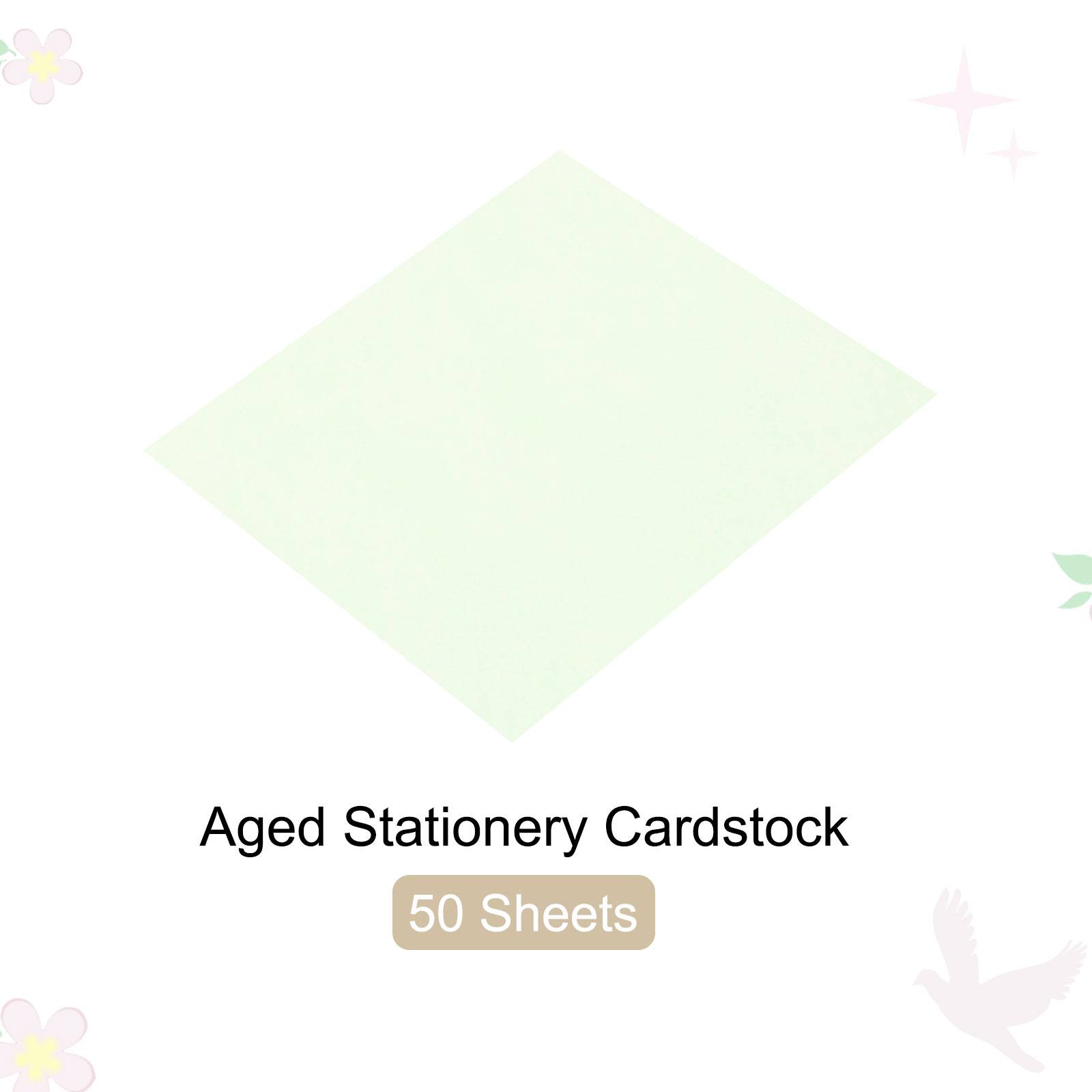 Uxcell Parchment Paper Aged Look Stationery Vintage Paper Sheet for Certificate Invitation Envelope Light Green 12 x 12 Inch