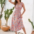 thumbnail image 7 of Wycnly Summer Dresses for Women Beach Fashion Elastic Waist A Line Tank Sundress 2025 Sleeveless V-Neck Floral Print Long Formal Dress Black XXL, 7 of 7