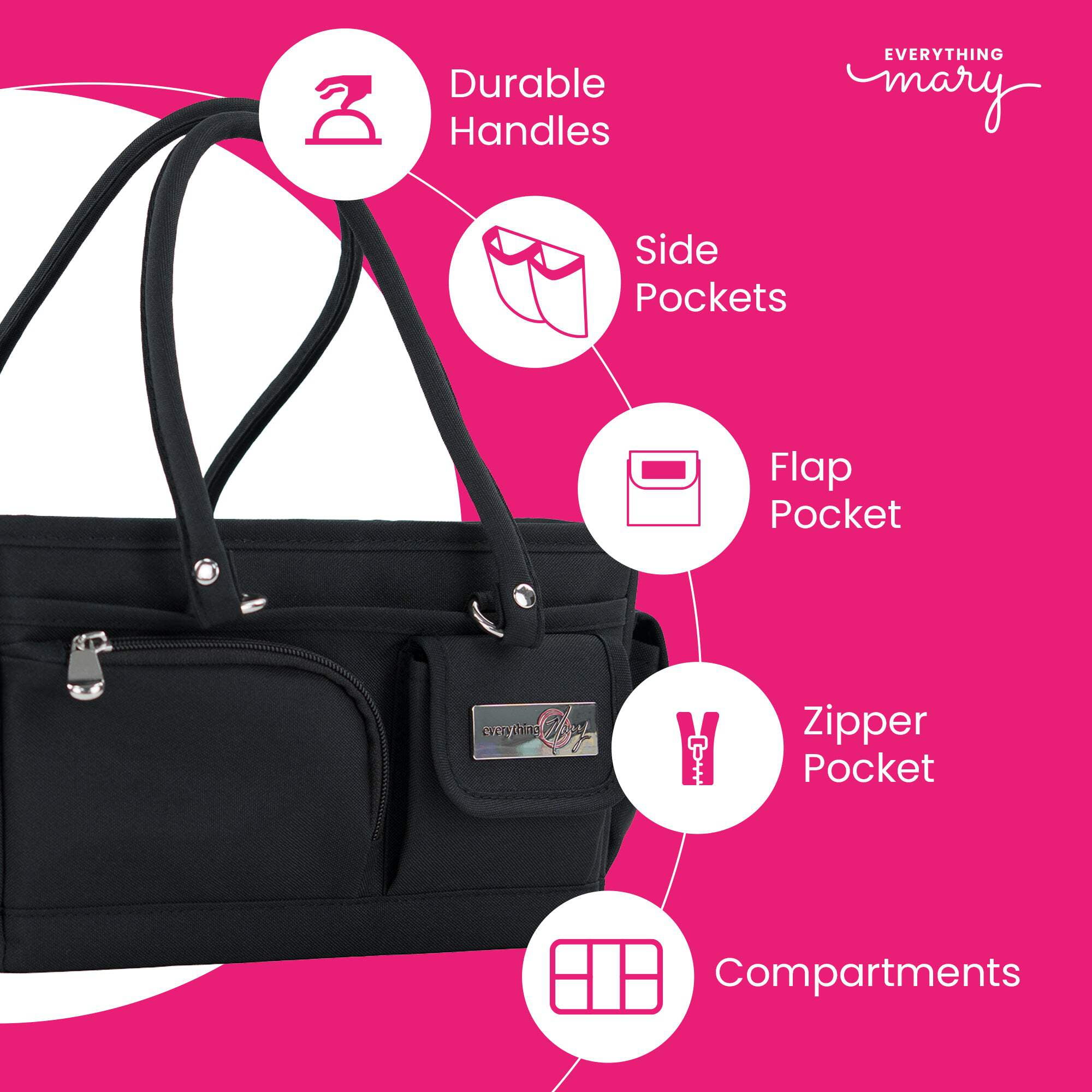 Everything Mary Collapsible Store & Tote Organizer with Handles – Multipurpose Storage for Diapers, Snacks, Crafts, Toys, Office Supplies & Everyday Essentials