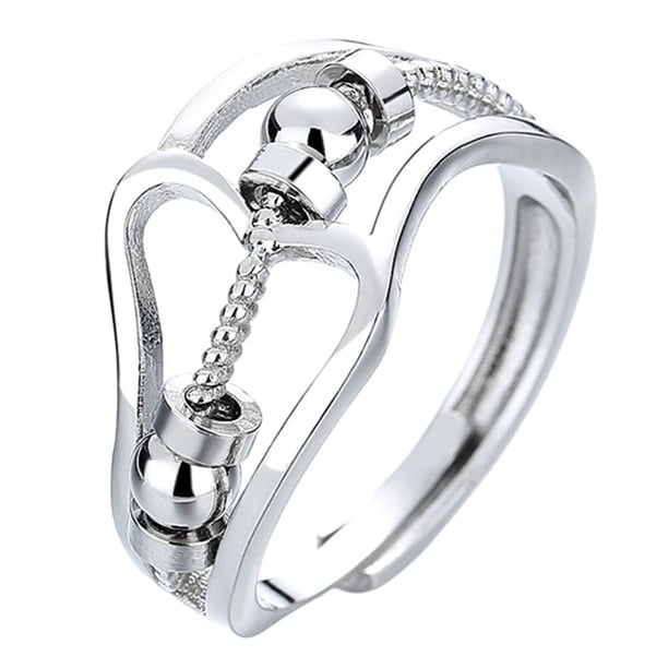 FELTECHELECTR anillo giratorio con cuentas para aliviar el estrés, ajustable.