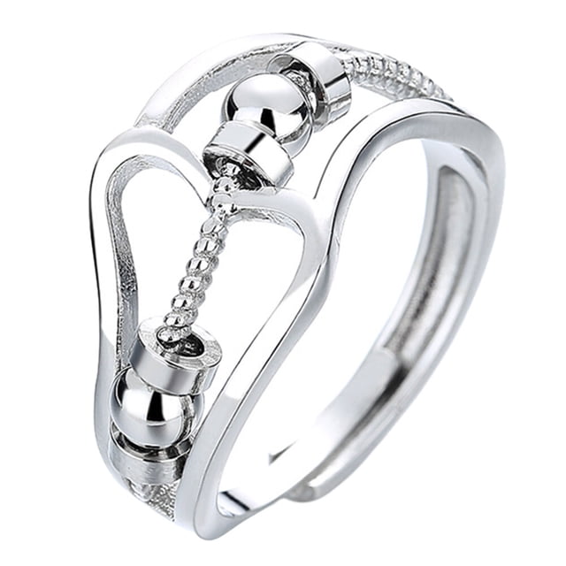 FELTECHELECTR anillo giratorio con cuentas para aliviar el estrés, ajustable.