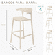 thumbnail image 2 of Set 4 Bancos Bar Cocina Desayunador Barra Respaldo Plástico Beige, 2 of 5