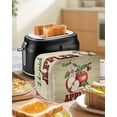 thumbnail image 4 of Fruit Floral Toaster Cover 4 Slice, Large Kitchen Appliance Covers, Farmhouse Vintage Botanical Plants Wooden Toaster Oven Cover with Loop, Bread Machine Cover Polyester Dust Cover Protection, 4 of 4