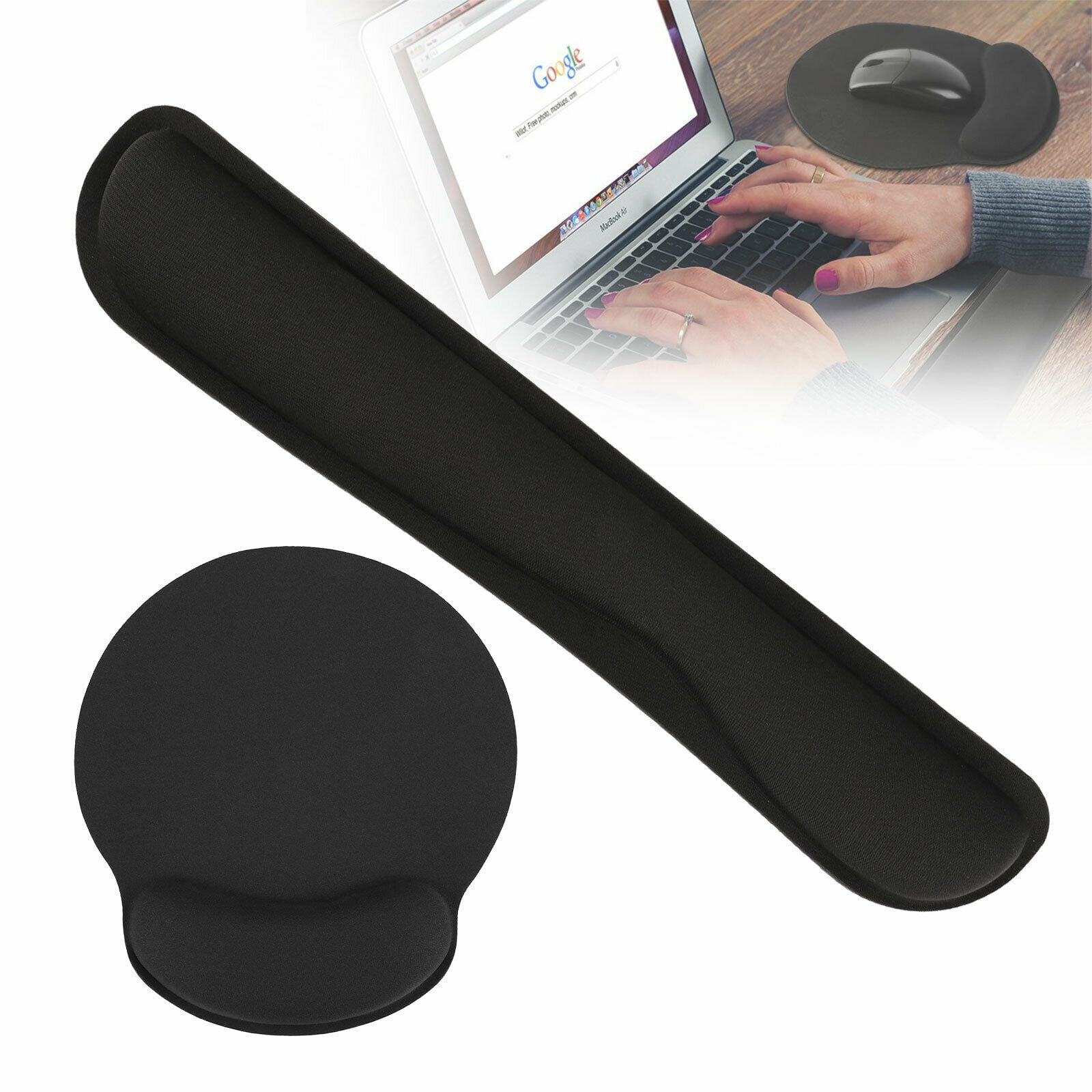 CushionCare Keyboard Wrist Rest Pad Ergonomic Support Made of High-Quality Foam That is Built to Last 3 Years Warranty Mouse Pad Included Provides Comfort and Support to Hands While Typing
