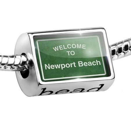 - Bead Green Road Sign Welcome To Newport Beach Charm Fits All European Bracelets