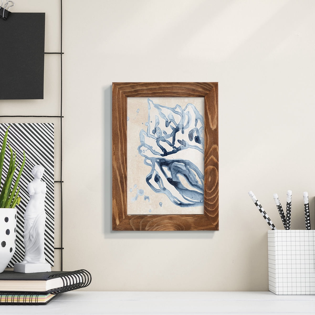 Water Shells II - Framed Print w/glass - Walnut