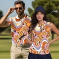 thumbnail image 6 of Uorisanigo Hippie Flower Matching Couple Outfits Mens Golf Shirts Short Sleeve Casual Workout Cool Tops and Ladies Golf Shirts Golf Shirts for Women Slim Fit Sleeveless Sports Shirts, 6 of 8