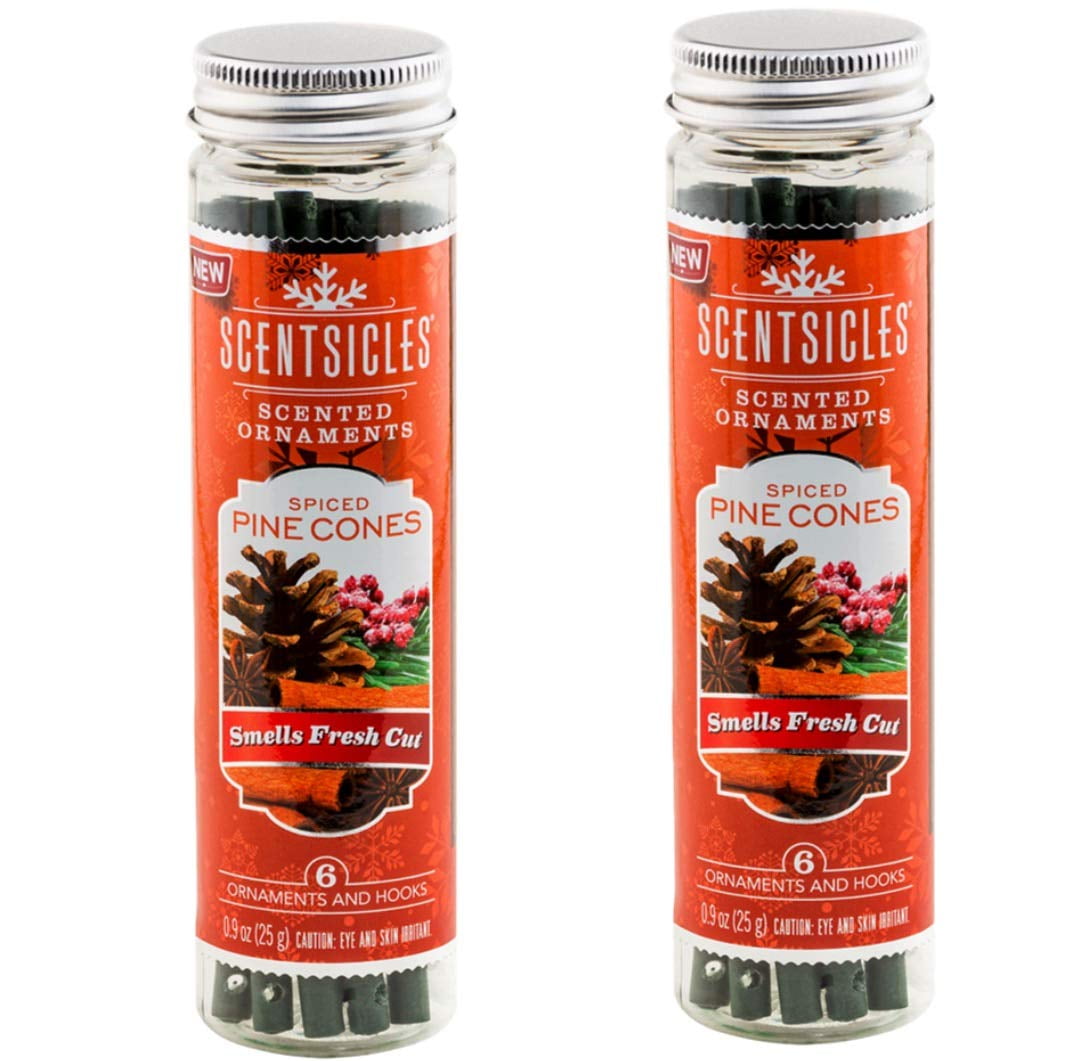 Scentsicles Spiced Pine Scented Ornaments with Hooks 2 Bottles (12