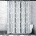 thumbnail image 1 of Cortina de ducha YONGSHENG 72' W x 72' H tela gris y blanca con ganchos, 1 of 5