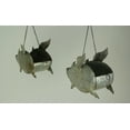 thumbnail image 3 of Zeckos Silver Galvanized Metal Flying Pig Hanging Planters Set of 2, 3 of 3