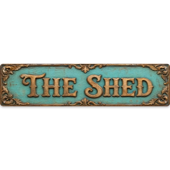 Vintage Rustic Metal metal sign for Home Decor, 16x4 inch Shed Wall Art