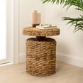 thumbnail image 7 of JONATHAN Y Marisol 19.65" Coastal Bohemian Handwoven Water Hyacinth Round Accent Side Table, Natural, TBL2504A, 7 of 7