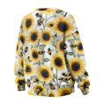 thumbnail image 5 of Xoenoiee Sunflower Bee Print Womens Oversized Sweatshirts Crew Neck Pullover Long Sleeve Tops with Pockets Split Fall Fashion Outfits 2025 Clothes, Size S, 5 of 7