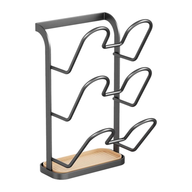 Soporte para tapa de olla, ahorra espacio, soporte para tapa de olla, rejilla para utensilios, soporte para ollas de montaje en pared 3 nivel