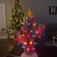 thumbnail image 5 of Árbol de Navidad de cactus, cactus de Navidad de resina creativa con luces, adorno de mesa de cactus de Navidad nostálgico vintage, 5 of 5