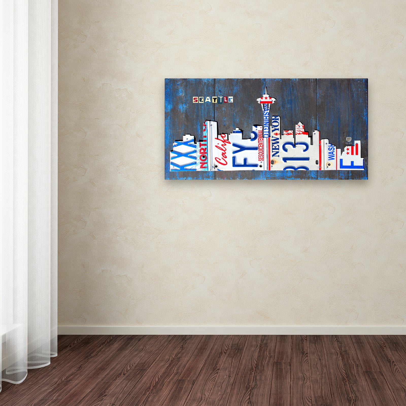 Seattle Skyline License Plate' Canvas Art by Design Turnpike