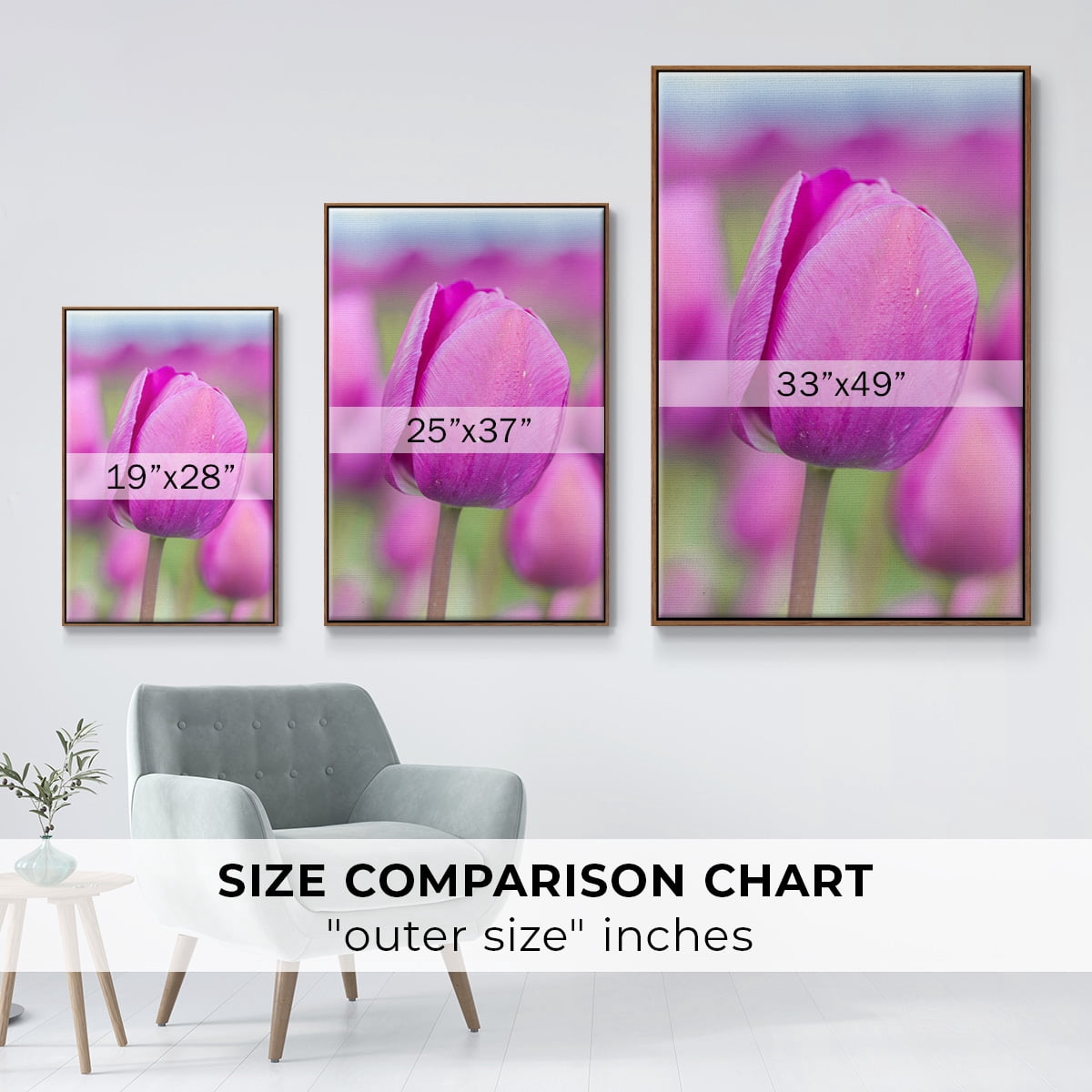 Magenta Stem Framed Premium Gallery Wrapped Canvas - Ready to Hang