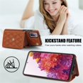 thumbnail image 3 of For Samsung Galaxy S20 FE RFID Blocking Protective Purse Wallet Case Magnetic Flip Cover Multi-Card Slots Pocket With Detachable Shoulder Strap And Wrist Strap,Brown,For Galaxy S20 FE, 3 of 7