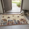 thumbnail image 5 of Kitchen Runner Rugs, Country Star Farm House Barrel 3'x5' Throw Rug with Tassels, Berry Retro Wooden Washable Soft Floor Carpet Runner for Hallway Bedroom Bathroom Laundry Room, 5 of 9
