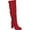 Red Microsuede, variant on Women's Journee Collection Vivian Wide Calf Knee High Boot Taupe Microsuede 6.5 M