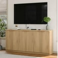 thumbnail image 4 of 70" Large Buffet Sideboard Cabinet, Fluted Sideboard Buffet Cabinet 6 Doors, Buffet Table Coffee Bar Wine Bar Storage Cabinet for Dining Room, Living Room, 4 of 8