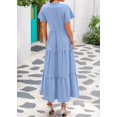 thumbnail image 2 of Vestido de verano KIRUNDO 2025, cuello en V, plisado, suelto y fluido, maxi, 2 of 9