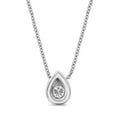 thumbnail image 2 of 10K White Gold 1/10 Cttw Miracle Set Round-Cut Diamond Solitaire 18" Pendant Necklace (H-I Color, SI2-I1 Clarity) - Choice of Shapes, 2 of 6
