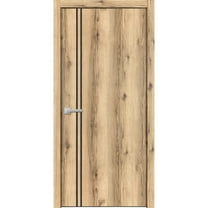 Modern Wood Interior Door with Hardware | Planum 0016 Oak | Single Panel Frame Trims | Bathroom Bedroom Sturdy Doors-32" x 80"